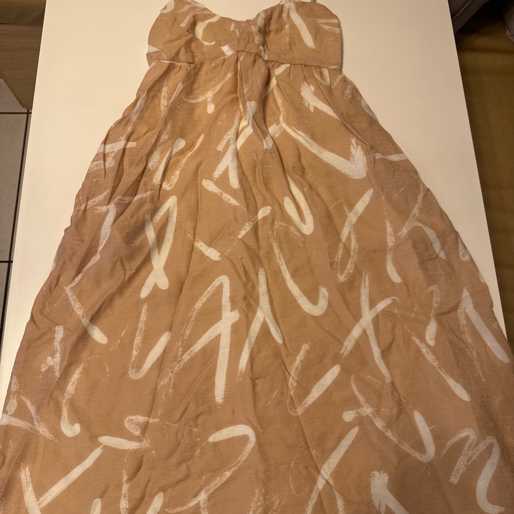 Mahina Tan White Maxi Dress S